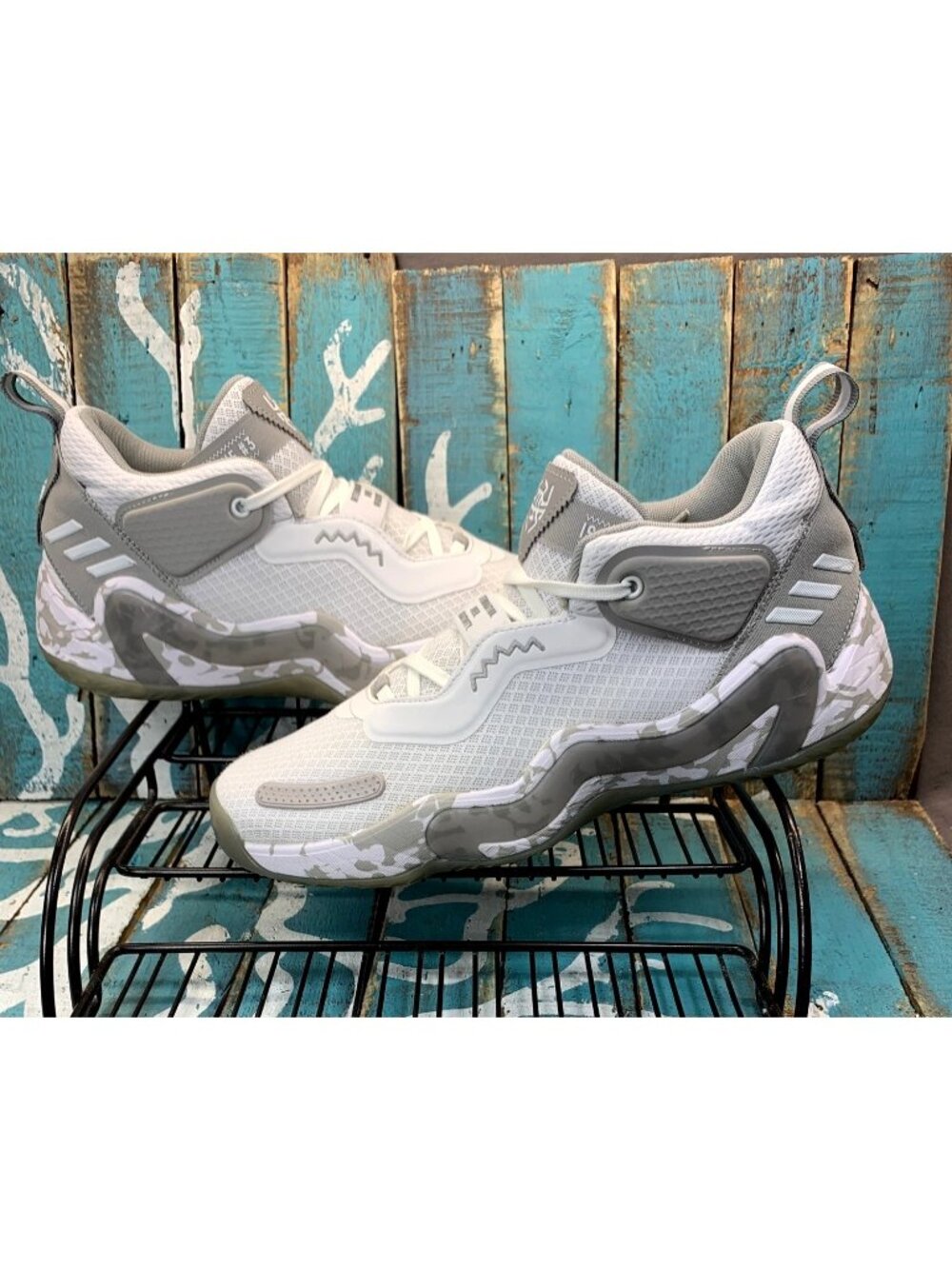 Adidas Mens D.O.N Issue 3 White/Grey Mid top Basketball Shoes Dz 10